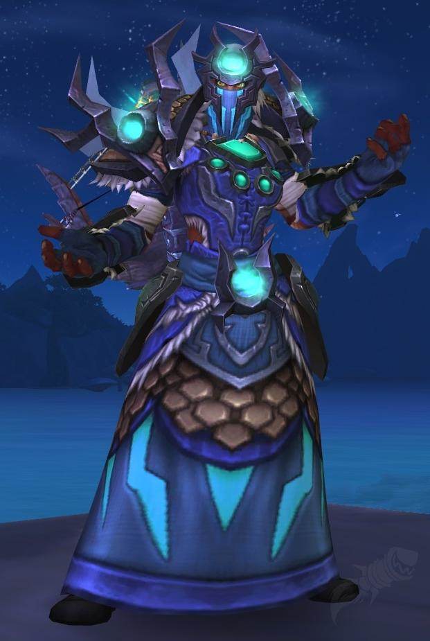 Shaman's Skyshatter Regalia transmog set in World of Warcraft.